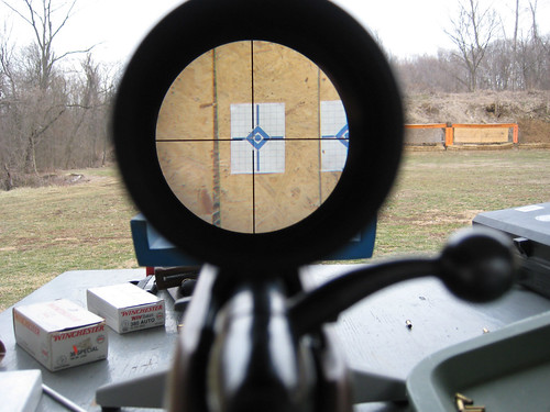rifle site on target